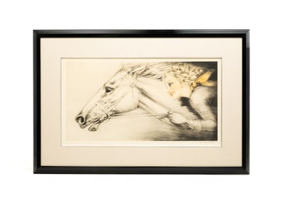 "THOROUGHBREDS" BY LOUIS ICART (1880-1950).