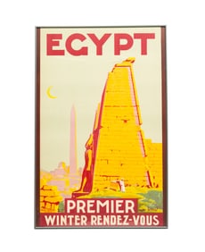FRENCH TRAVEL POSTER FOR EGYPT BY ROGER BREVAL.