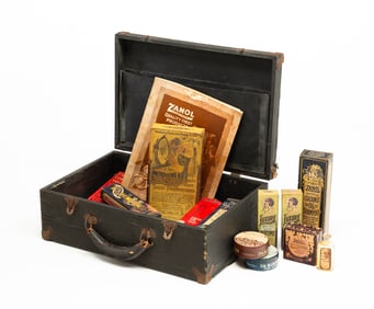 ZANOL PRODUCTS IN SALESMAN'S CASE.