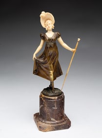 SCULPTURE OF A LADY AFTER FERDINAND PREISS (1882- 1943).