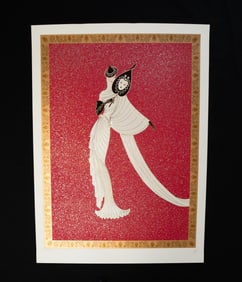 "TANAGRA RED" SIGNED ERTE (RUSSIAN/FRENCH, 1892-1990).