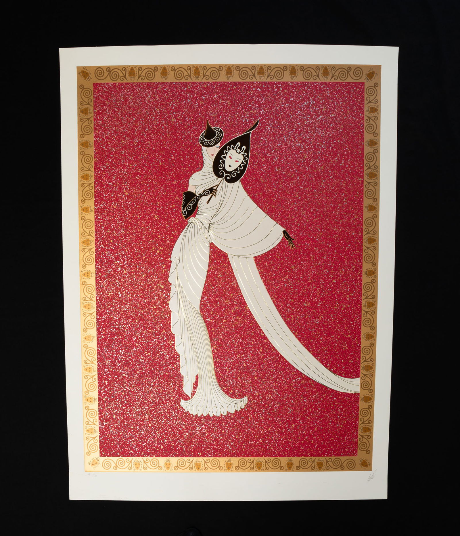 "TANAGRA RED" SIGNED ERTE (RUSSIAN/FRENCH, 1892-1990). (1 of 5)
