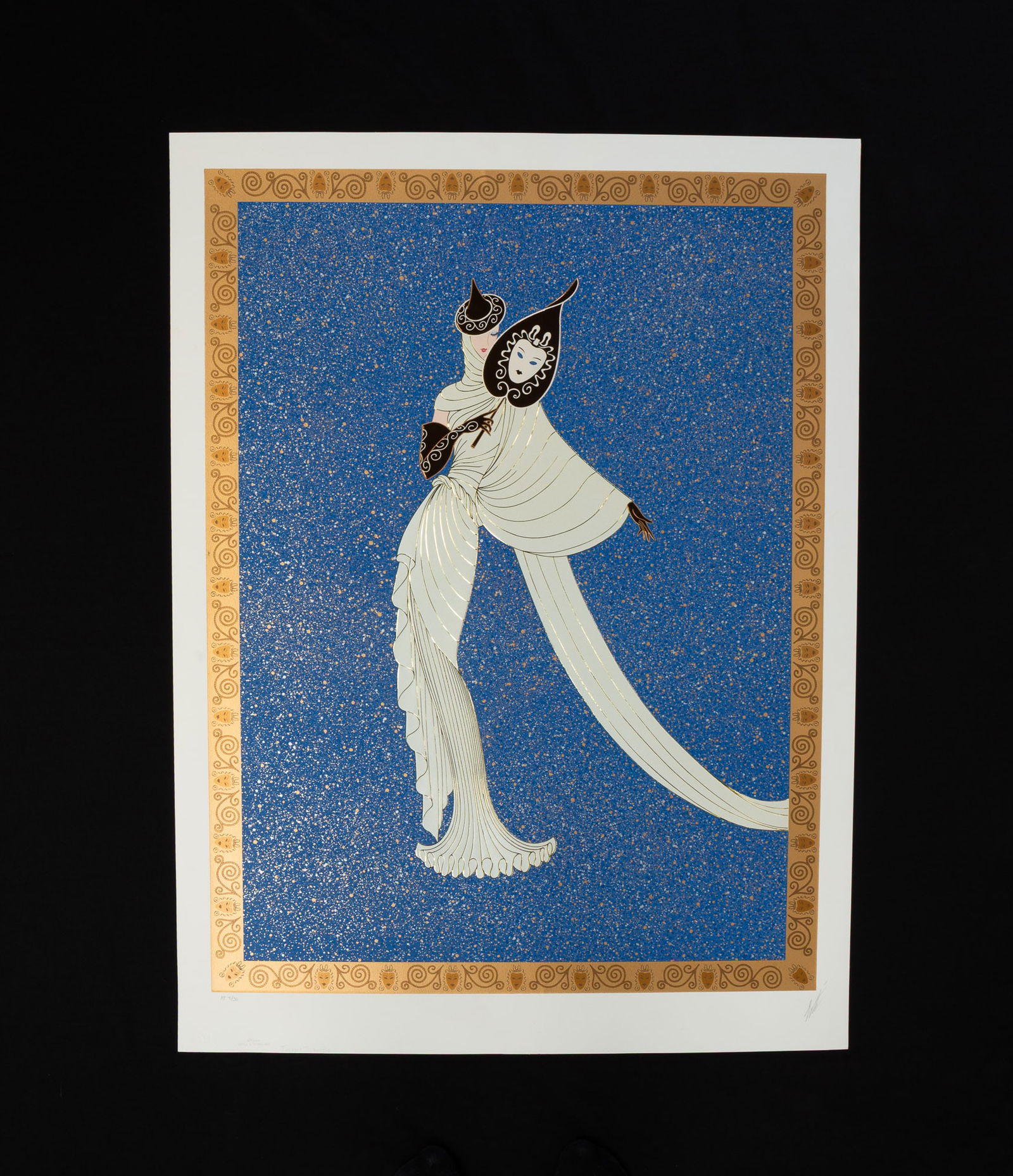 "TANAGRA TURQUOISE" SIGNED ERTE (RUSSIAN/FRENCH, 1892-1990). (1 of 5)