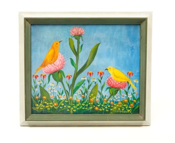 BIRDS AND FLOWERS BY LAWRENCE LUBDUSKA (1894-1966).