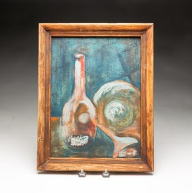 STILL LIFE IN BLUE SIGNED MARI.