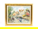 "THE VILLAGE BRIDGE" BY LESLIE COPE (1913-2002).