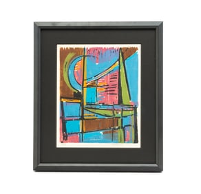 "CALM NIGHT" PRINT BY WERNER DREWES (AMERICAN, 1899-1985).
