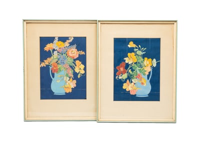 TWO FRAMED FLORAL STILL LIFES BY FRANCES HOPEWOOD.