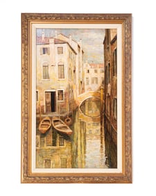 FRAMED VENICE CANAL SCENE.