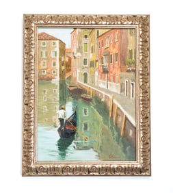 VENICE CANAL SCENE SIGNED G. FORTELLI.