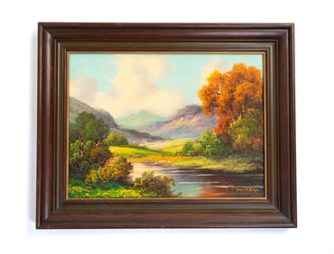 AUTUMNAL LANDSCAPE BY PAUL WESLEY (1881-1978).