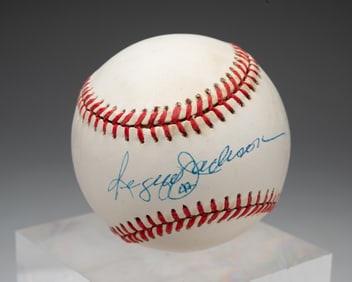 AUTOGRAPHED BASEBALL BY REGGIE JACKSON.