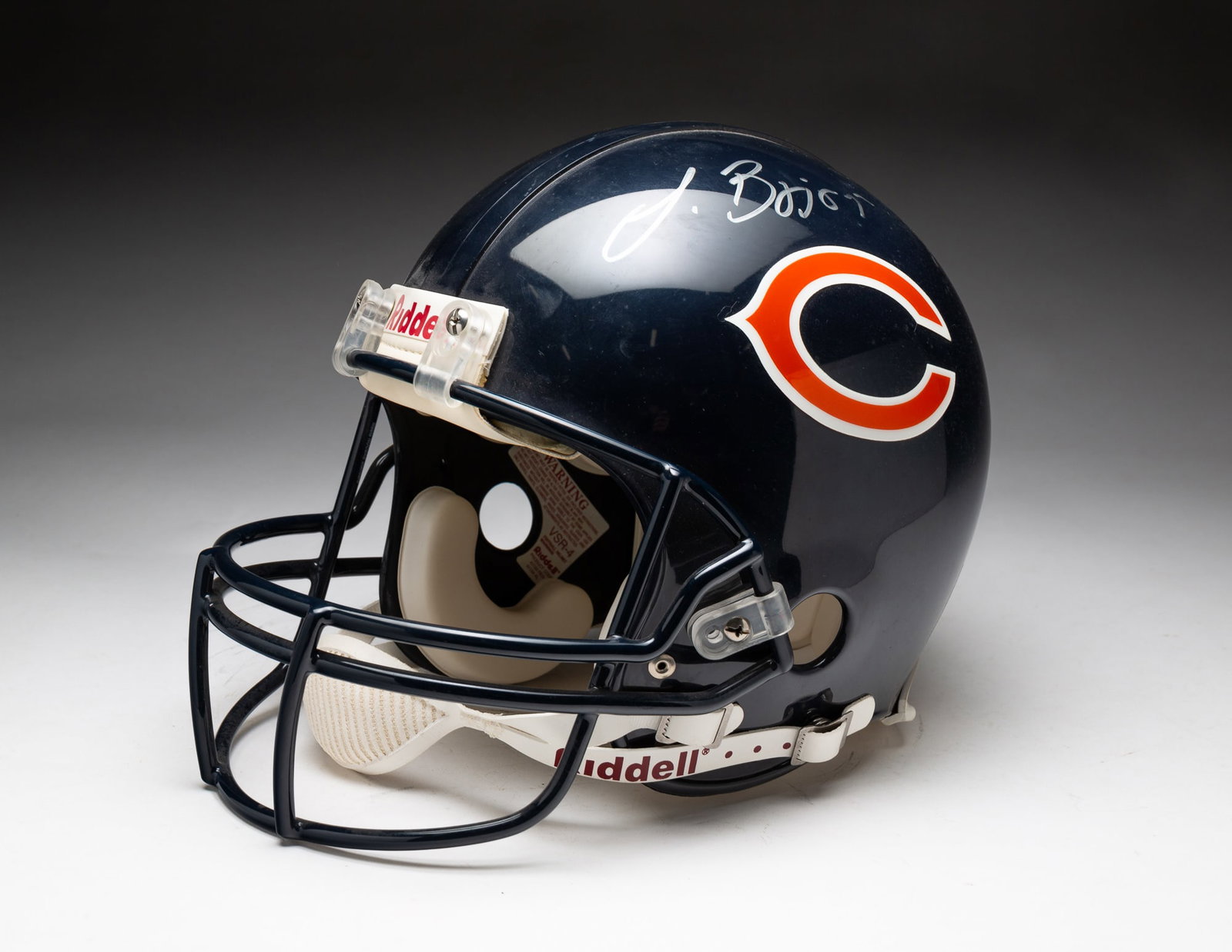 CHICAGO BEARS FOOTBALL HELMET AUTOGRAPHED BY LANCE BRIGGS.: American, 20th - 21st Century. Riddell full size helmet.