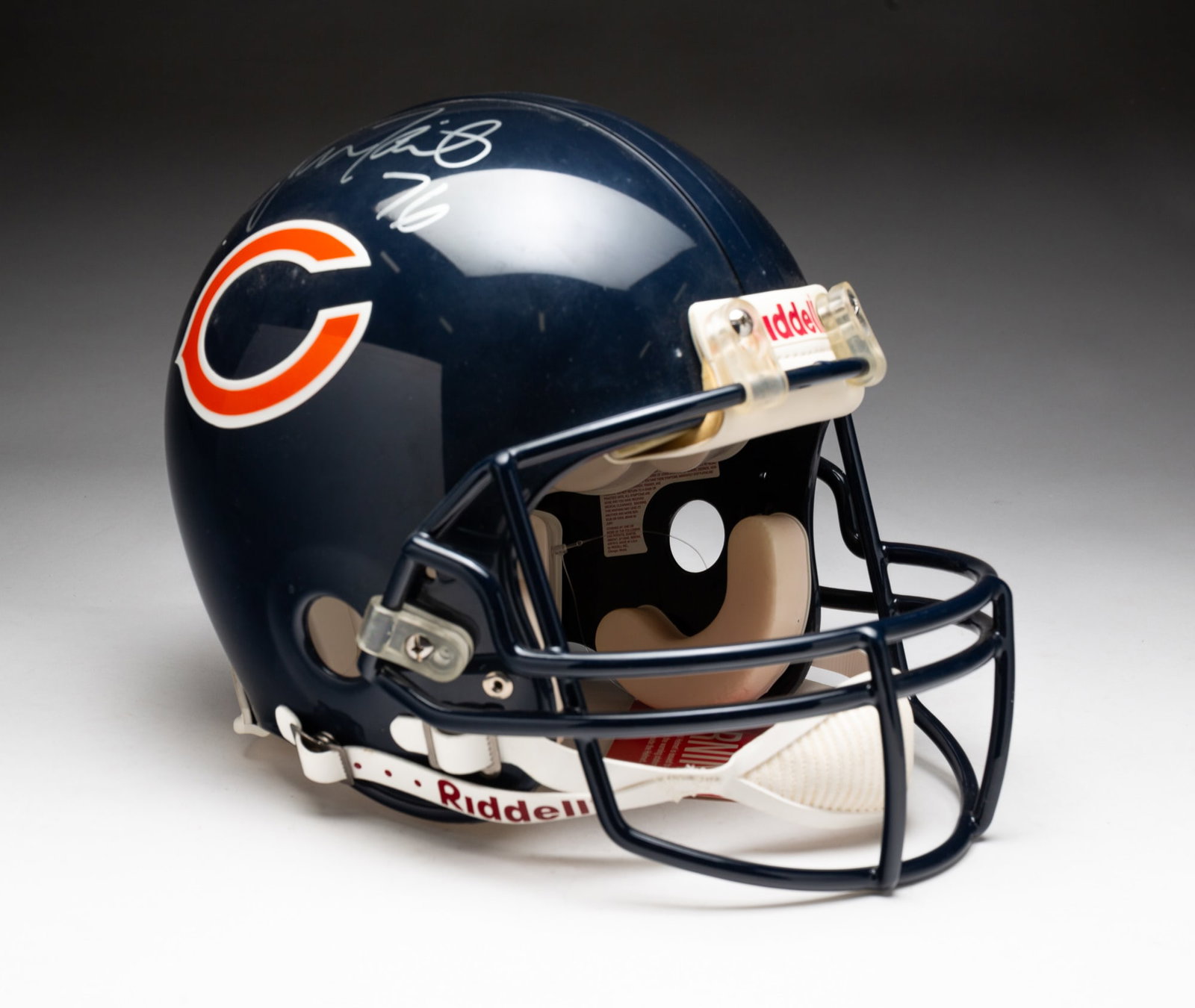 CHICAGO BEARS FOOTBALL HELMET AUTOGRAPHED BY JOHN TAIT.: American, 21st Century. Riddell full size helmet.