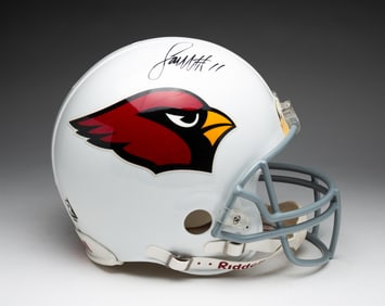 ARIZONA CARDINALS FOOTBALL HELMET AUTOGRAPHED BY LARRY FITZGERALD.