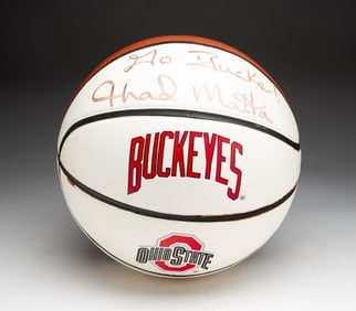 OHIO STATE COMMEMORATIVE BASKETBALL AUTOGRAPHED BY THAD MATTA.