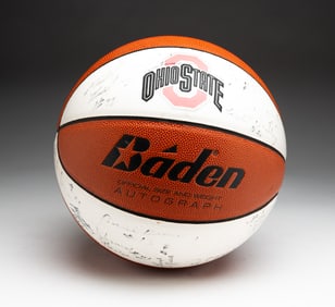 AUTOGRAPHED OHIO STATE BASKETBALL 1999 FINAL FOUR COMMEMORATIVE TEAM BASKETBALL.