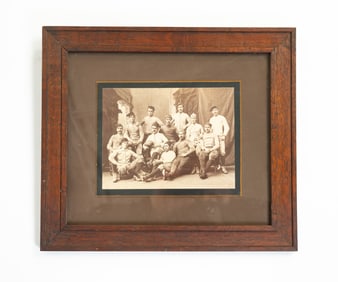 FRAMED PHOTOGRAPH OF THE LEGENDARY 1881 YALE BULLDOGS NATIONAL CHAMPIONS FOOTBALL TEAM.