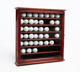 COLLECTION OF THIRTY-EIGHT VARIOUS AUTOGRAPHED GOLF BALLS.