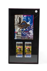 PAIR OF 1995 WORLD SERIES TICKETS AND PROGRAM.