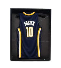 AUTOGRAPHED INDIANA PACERS JERSEY BY JEFF FOSTER.
