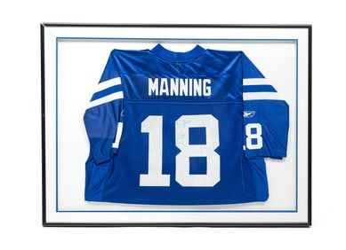 AUTOGRAPHED INDIANAPOLIS COLTS JERSEY BY PEYTON MANNING.