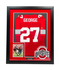 AUTOGRAPHED OHIO STATE JERSEY BY EDDIE GEORGE.