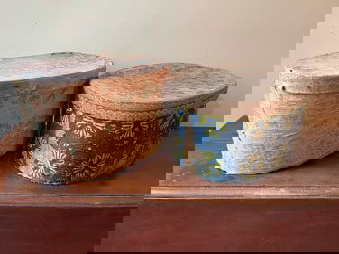 TWO WALLPAPER BAND BOXES.