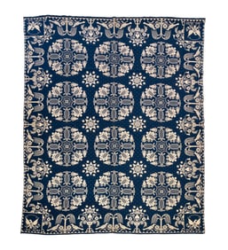 NEW YORK DOUBLE WEAVE JACQUARD COVERLET.