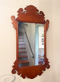 CHIPPENDALE SCROLL MIRROR.