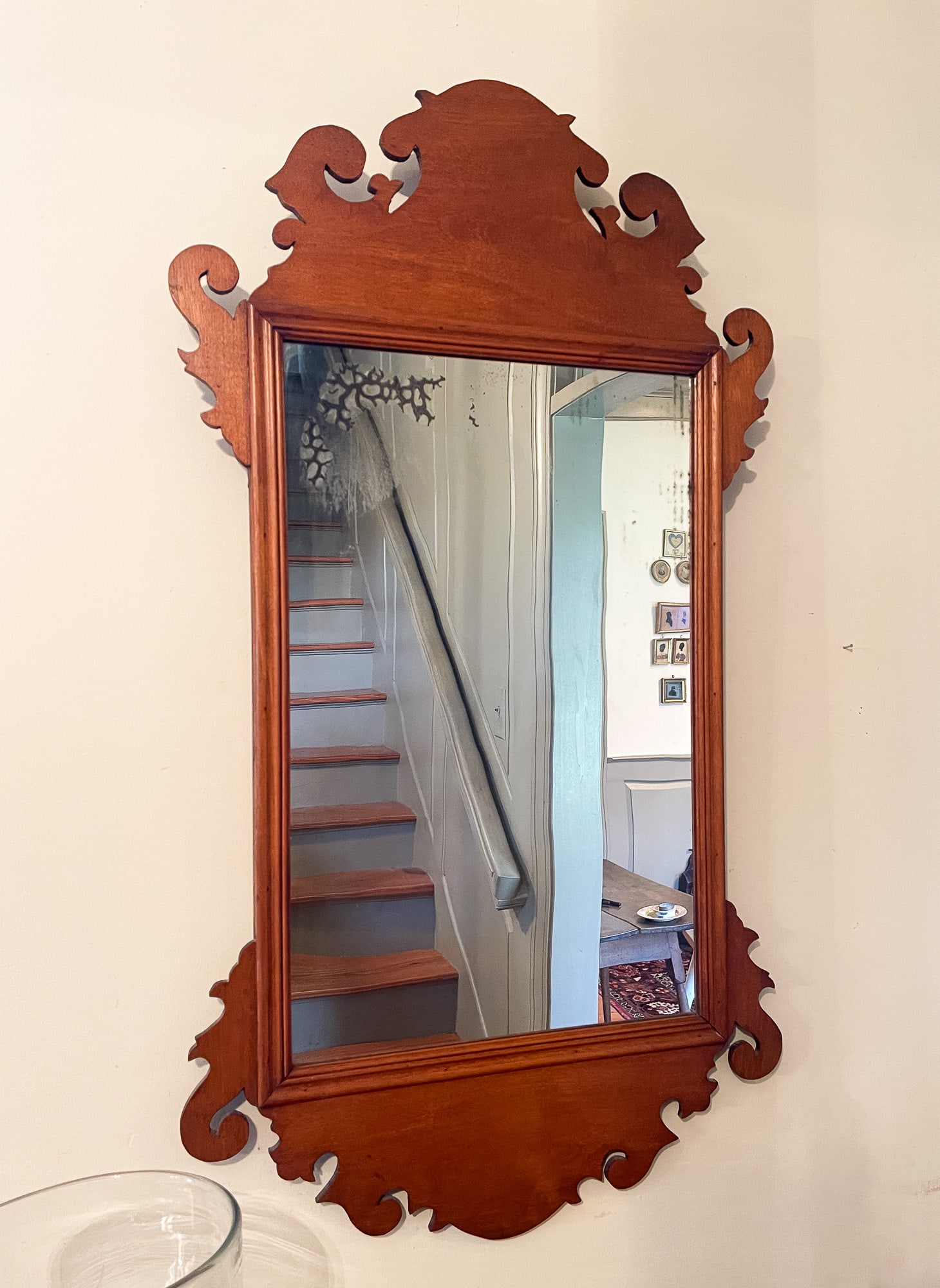 CHIPPENDALE SCROLL MIRROR. (1 of 3)