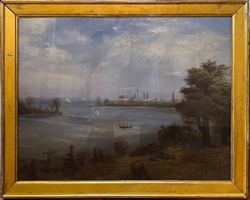 OIL ON CANVAS PAINTING OF FORT NIAGARA, NEW YORK.