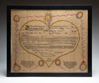 PENNSYLVANIA TAUF SCHEIN (FRAKTUR) DATED 1805.