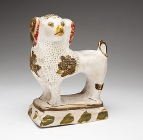 CHALKWARE STANDING SPANIEL.