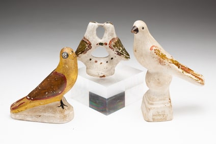 PAINTED CHALKWARE BIRDS.