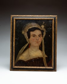 FOLK ART PORTRAIT OF A LADY.