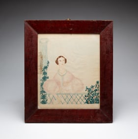 CLASSICALLY-STYLED WATERCOLOR PORTRAIT OF A LADY.