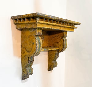 FOLKSY PAINTED TIN HANGING SHELF.