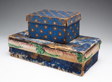 TWO WALLPAPER BAND BOXES.