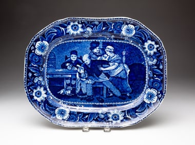 CLEWS HISTORICAL BLUE PLATTER.