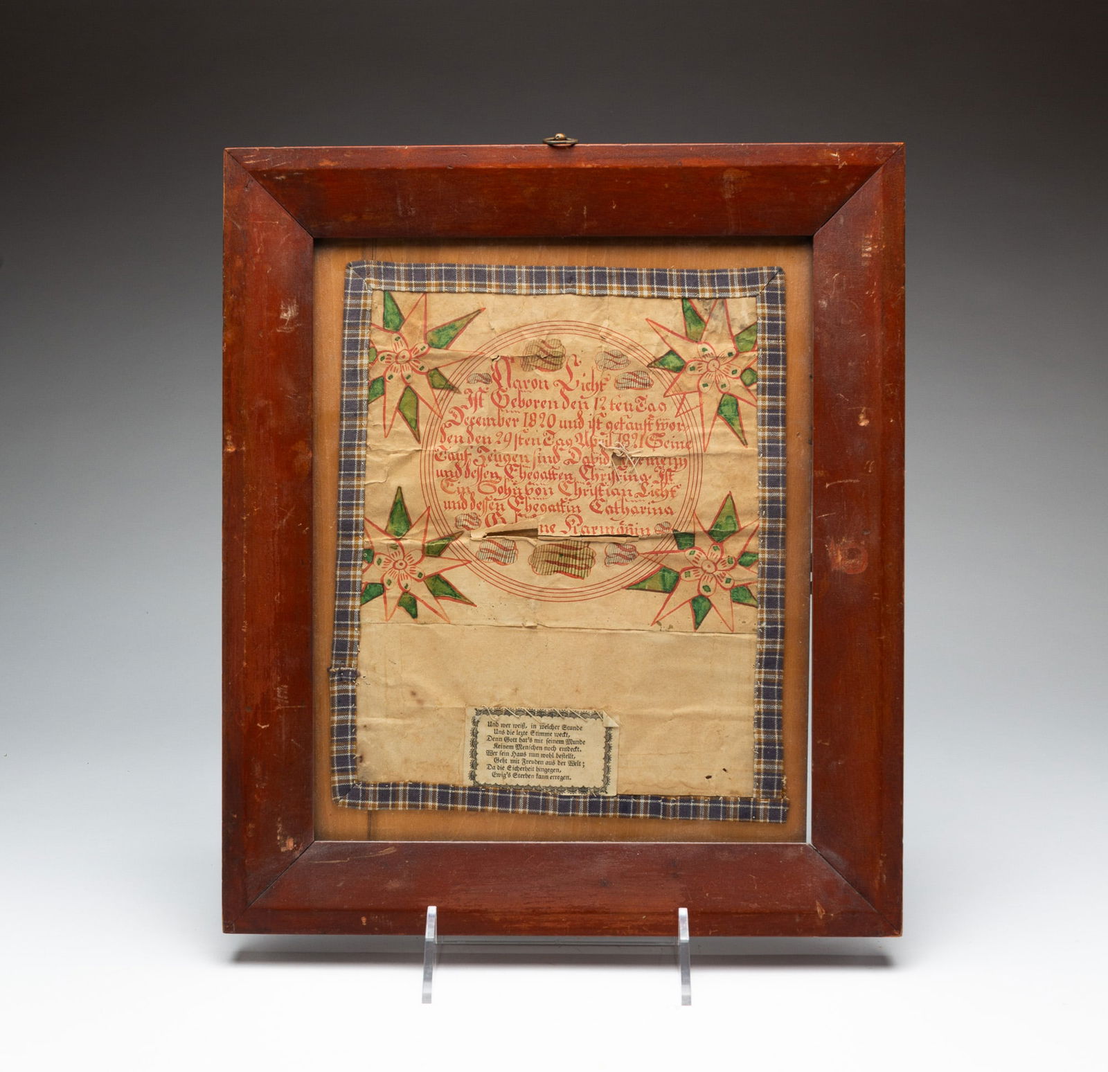 LATE WATERCOLOR FRAKTUR DATED 1891. (1 of 5)