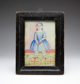 FULL LENGTH FOLK ART PORTRAIT OF A CHILD.