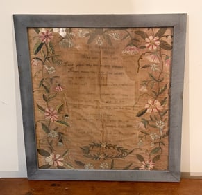 EMBROIDERED DEATH MEMORIAL OF WILLIAM HASLAM.