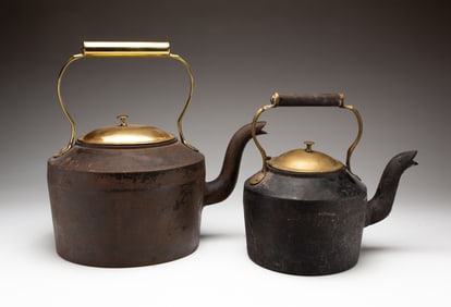 TWO CAST IRON KETTLES.