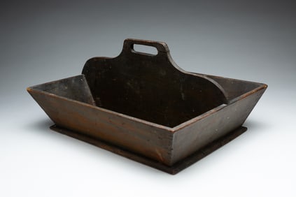 PAINTED WOOD CUTLERY TRAY.