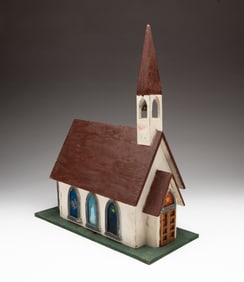 FOLKSY MINIATURE MODEL OF A CHURCH.
