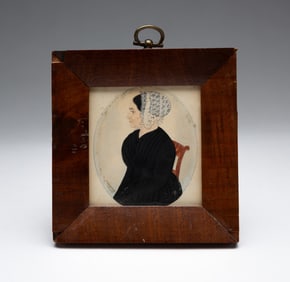 MINIATURE PORTRAIT OF A WOMAN ATTRIBUTED TO JUSTUS DALEE (1793-1878).