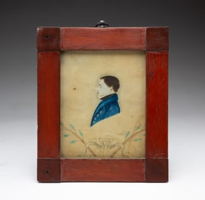 MINIATURE WATERCOLOR PORTRAIT OF A GENTLEMAN.