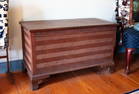 UNUSUAL PAINTED AND CARVED NEW JERSEY BLANKET BOX.
