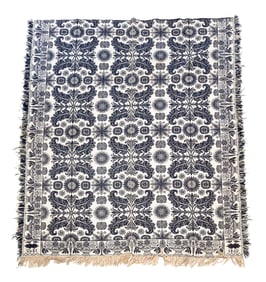 TWO PIECE JACQUARD COVERLET.